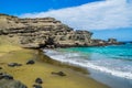 Hawaii Green sand beach PapakÃÂlea the must-see beach of Big Island Royalty Free Stock Photo